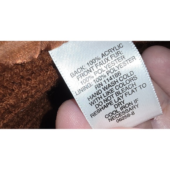 Liz Claiborne burnt Orange Faux Fur Knit Vest size S Sleeveless‎ Fall Casual - Picture 7 of 9